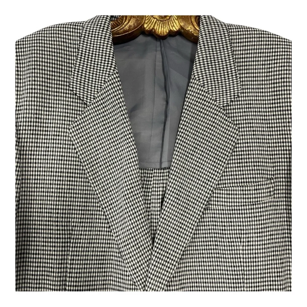 VTG 80s Thistle Harrison’s Bespoke Tailored Check Puckered Sport Jacket XL